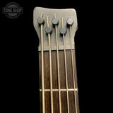 Headstock of Used 2023 Ibanez EHB1505 1P-02 5 String Bass Wine Red.