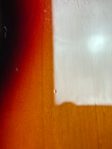 Close-up of a wooden surface with a white line running through it