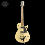 Full frontal of Used 2025 Gretsch G5230T Electromatic Jet Filter'Tron Single Cut w/Bigsby 2-Tone White TFW3880.