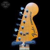 Headstock of Vintage 1977 Fender Stratocaster Sunburst changed bridge pickup No case TFW3528.