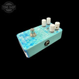 Left side of Used Keeley Compressor Plus (Limited Edition Geometric Blue) TFW3589.