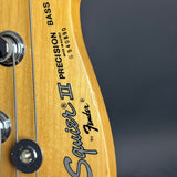 Wear on headstock of Used Fender Squier II P-Bass Black.
