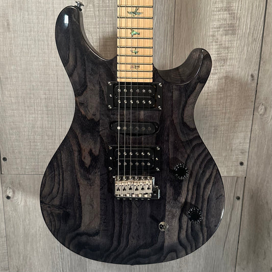 Front of Used PRS SE Swamp Ash Special Charcoal w/bag TSS3894