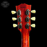 Back of headstock of Gibson Custom Dealer Select 1959 Les Paul Standard Tejas Burst AAA Top VOS.