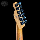 Back of headstock of Used Fender Finneas Acoustasonic Player Telecaster.