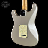 Back angle of Used 1997 Fender US Roadhouse Stratocaster Shoreline Gold.