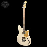 Full frontal of Used Reverend Descent W Baritone Transparent White.