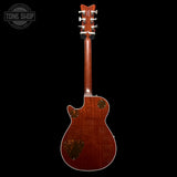 Back of Used 2024 Gretsch G6134TFM-NH Nigel "Droff" Hendroff Signature Penguin Amber Flame.