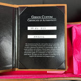 Certificate of authenticity for Gibson Custom Shop 1959 ES-355 Reissue Diamond F-Holes Gold Sparkle Heavy Flake Gloss.