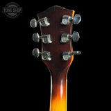 Back of headstock of Used 1979 Gretsch 7682 Atkins Super Axe Sunburst.