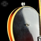 Wear on shoulder of Used 1979 Gretsch 7682 Atkins Super Axe Sunburst.