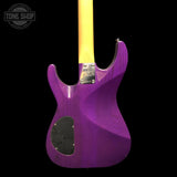 Back of body of Used ESP Custom Shop Horizon MIJ Puple w/Small-Chip-Repair.