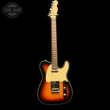 Front of Used 2004 Fender American Deluxe Telecaster 3-Color Sunburst.