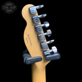 Back of headstock of Used 2004 Fender American Deluxe Telecaster 3-Color Sunburst.