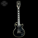 Full front of Used Epiphone Inspired by Gibson Les Paul Custom Ebony.