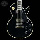 Front of Used Epiphone Inspired by Gibson Les Paul Custom Ebony.