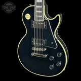 Front angle of Used Epiphone Inspired by Gibson Les Paul Custom Ebony.