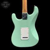 Back of body of Used 2020 Fender Limited Edition American Professional Stratocaster Seafoam Green.