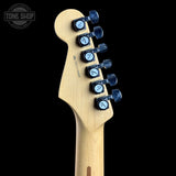 Back of headstock of Used 2014 Fender American Deluxe Stratocaster Plus Sunburst.