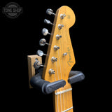 Headstock of Used 2019 Fender Vintera 50s Stratocaster Modified Daphne Blue.