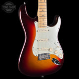 Front angle of Used 2014 Fender American Deluxe Stratocaster Plus Sunburst.