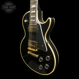 Right angle of Used 2024 Gibson Les Paul Custom Reissue Gloss Ebony.