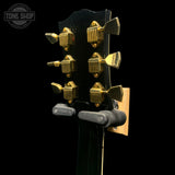 Back of headstock of Used 2024 Gibson Les Paul Custom Reissue Gloss Ebony.