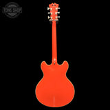 Back of Used 2018 D'Angelico Premier DC Fiesta Red w/case w/ Seymour Duncan JB bridge humbucker TFW4016.