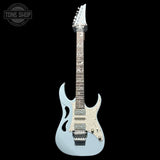 Front of Used 2023 Ibanez PIA3761C Steve Vai Signature Blue Powder.