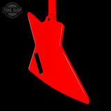 Red guitar body on a black background with 'Tone Shop' logo.