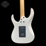 Back of body of Used 2011 Ibanez RG350DXZ-WH White w/EMG 81/85s TFW4056.