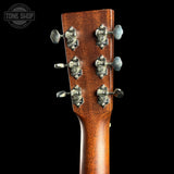 Back of headstock of B-Stock 2014 Martin OM-21 Natural.