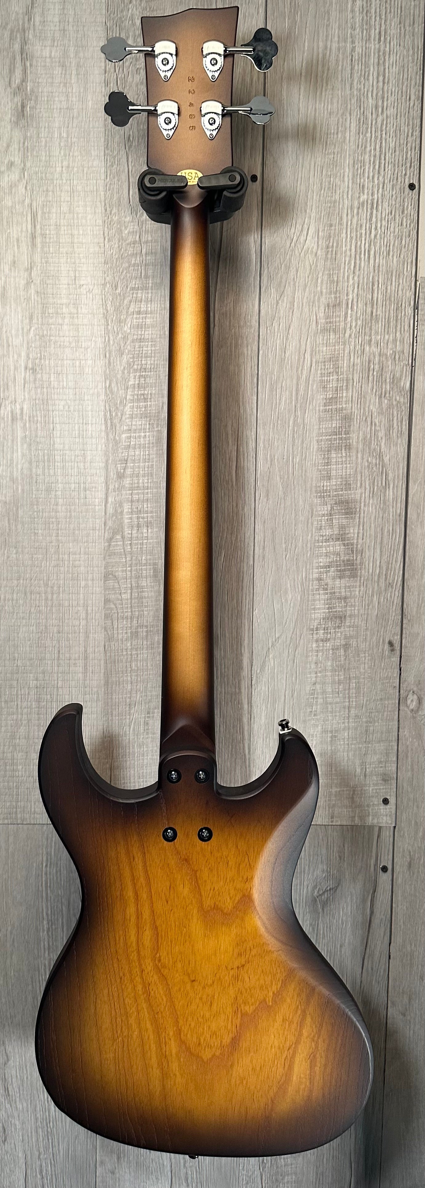 Full back of Used Dunable Custom Shop Gnarwhal Bass w/case TSS3967