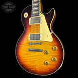 Front angle of Gibson Custom 1959 Les Paul Standard Reissue Ultra Light Aged Southern Fade.