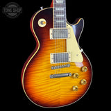 Front angle of Gibson Custom 1959 Les Paul Standard Reissue Ultra Light Aged Southern Fade.