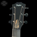 Taylor guitar headstock with brand logo on a black background