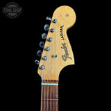Headstock of Used Fender Vintera Jaguar 3-Color Sunburst.