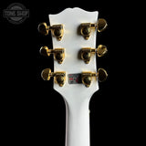 Back of headstock of Used Epiphone Inspired by Gibson Les Paul Custom.
