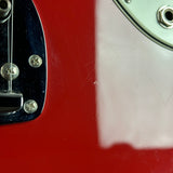 Wear on body of Used 2022 Fender American Vintage II 66 Jazzmaster Dakota Red.