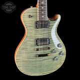 Front angle of Used 2018 PRS McCarty 594 Singlecut Trampas Green 10-Top.
