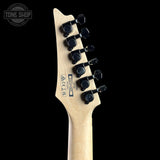 Back of headstock of Used Ibanez S67QM Tiger Eye.