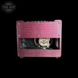 Back of Magnatone Baby M-80 12w 1x10 Tube Combo Amp Billy Gibbons Chrome Grape.