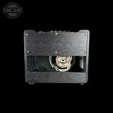 Back of Magnatone Baby M-80 12w 1x10 Tube Combo Amp Slash Purple Python.