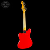 Full back of Fender Custom Shop TSG Exclusive 1962 Jazzmaster Chambered Seminole Red.