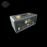 Guitar amplifier with Marshall logo on a black background