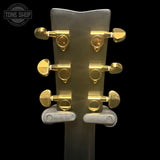 Back of headstock of Used Yamaha LL16D Black.