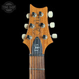 Headstock of Used PRS TSG Anniversary Wood Library Artist DGT Gold Storm Fade/Braz RW.