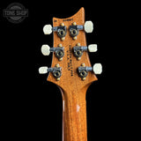 Back of headstock of Used PRS TSG Anniversary Wood Library Artist DGT Gold Storm Fade/Braz RW.