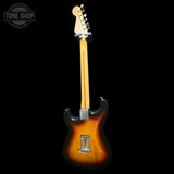 Back of Used 2008 Fender Deluxe Player Stratocaster 3-Color Sunburst TFW3925.