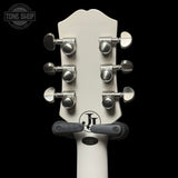 Back of headstock of Used 2024 Epiphone Jerry Cantrell Les Paul Custom Prophecy Bone White.